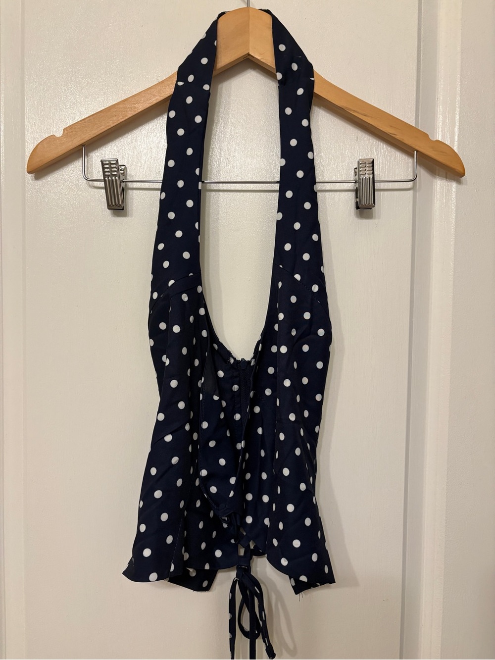 Navy Polka Dot Halter Top - Women
